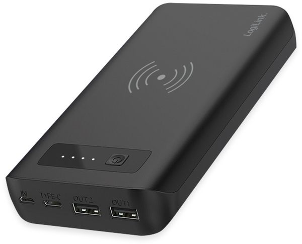 LogiLink USB Powerbank PA0251, 20.000 mAh, mit Qi-Aufladefunktion