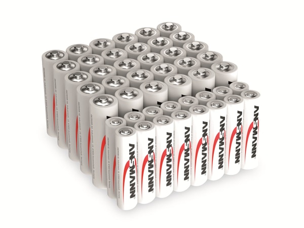 ANSMANN Batterie-Set, Alkaline, 46 Stück, 30x Mignon, 16x Micro