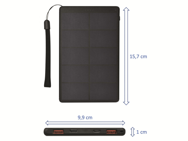 PROUSER USB Powerbank Solar PBSL, 10.000 mAh - Produktbild 2