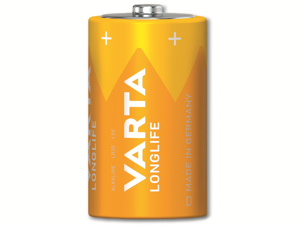 VARTA Batterie Alkaline, Mono, D, LR20, 1.5V, Longlife, 4 Stück - Produktbild 2
