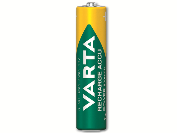 VARTA Akku NiMH, Micro, AAA, HR03, 1.2V/800mAh, Accu Power, Pre-charged, 10er Pack - Produktbild 2