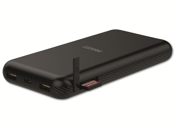 PROUSER USB Powerbank PRO USER 20172, 20.000 mAh, 66W, 3-in-1-Gerät, schwarz