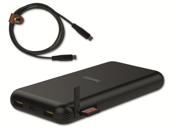 PROUSER USB Powerbank PRO USER 20172, 20.000 mAh, 66W, 3-in-1-Gerät, schwarz - Produktbild 2