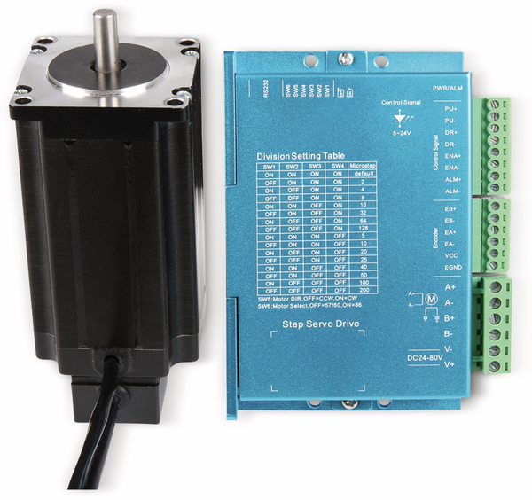 JOY-IT Schrittmotor mit feldorientiertem Regulator NEMA23-04CL, 1,8°, 2 Phasen, 3,15 V, 3 Nm - Produktbild 2