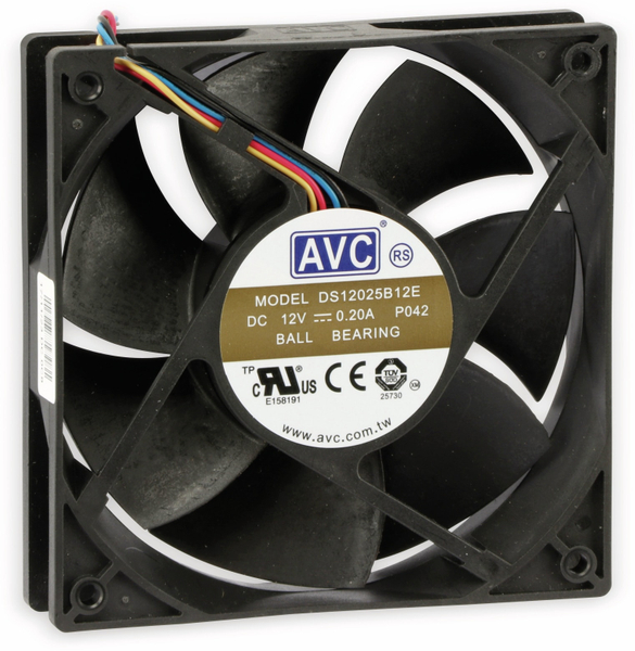 AVC Axiallüfter, DS12025B12E, 120x120x25, 12V-, 1,56W