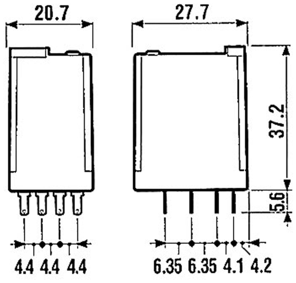 FINDER Relais F 55.34, 230 V~, 4xUM, 7 A, mechanische Anzeige - Produktbild 3