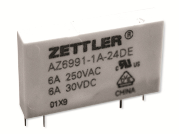 ZETTLER Printrelais, AZ6991-1A-24DE, 24V, 1 Schließer, 125V/DC, THT