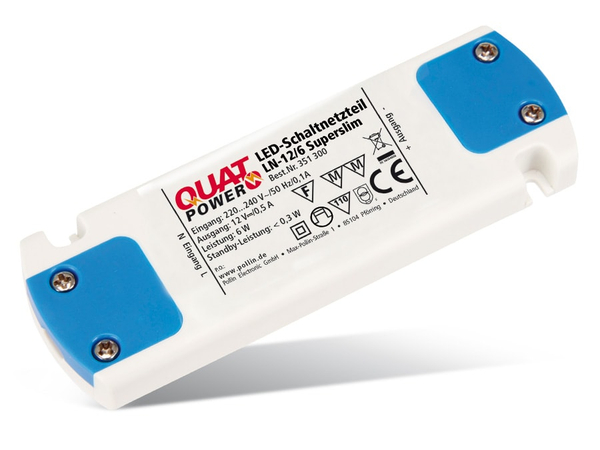 QuatPower LED-Schaltnetzteil LN-12/6 Superslim, 12 V-, 6 W