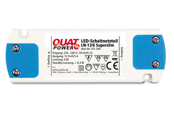 QuatPower LED-Schaltnetzteil LN-12/6 Superslim, 12 V-, 6 W - Produktbild 2