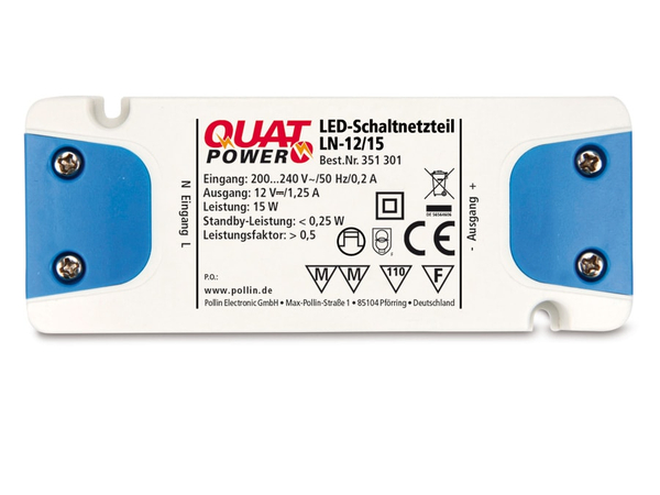 QuatPower LED-Schaltnetzteil LN-12/15, 12 V-, 15 W - Produktbild 2