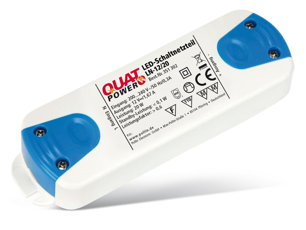 QuatPower LED-Schaltnetzteil LN-12/20, 12 V-, 20 W