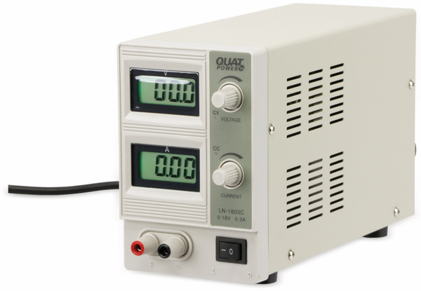 QUATPOWER Regelbares Labornetzgerät LN-1803C, 0...18 V-/0...3 A, Sicherheitstransformator - Produktbild 4