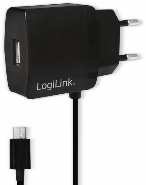 LOGILINK USB-Lader, PA0146, 2-fach,10,5W, USB, Micro-USB, schwarz