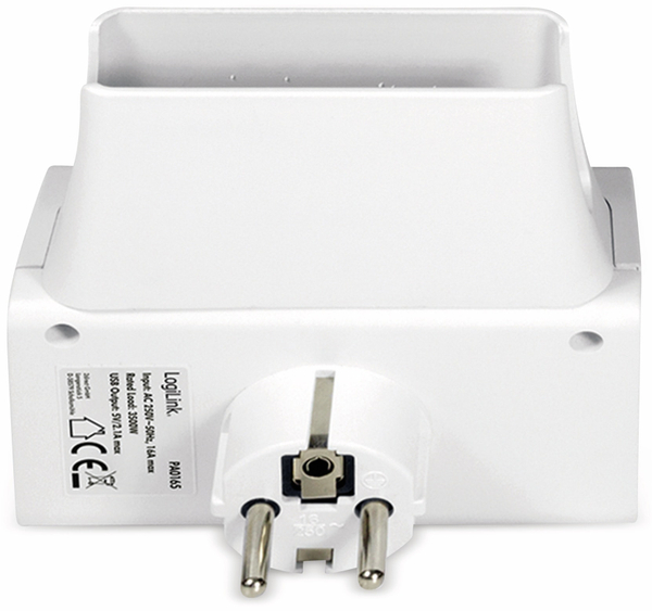 LogiLink USB-Lader, PA0165, Schutzkontaktbuche 2-fach, 2,1A, mit Nachtlicht - Produktbild 6