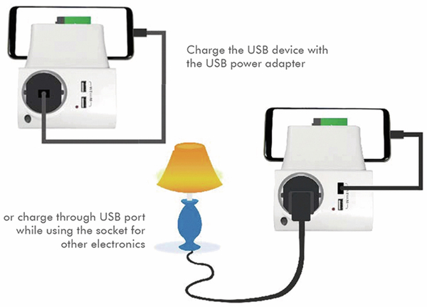 LogiLink USB-Lader, PA0165, Schutzkontaktbuche 2-fach, 2,1A, mit Nachtlicht - Produktbild 9