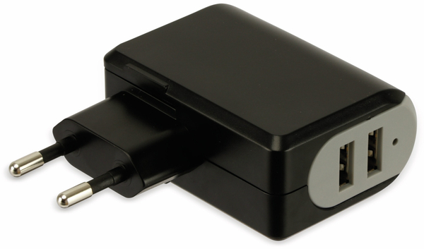 Hama Dual USB-Ladeadapter 2-fach, 3,4 A, silber - Produktbild 2