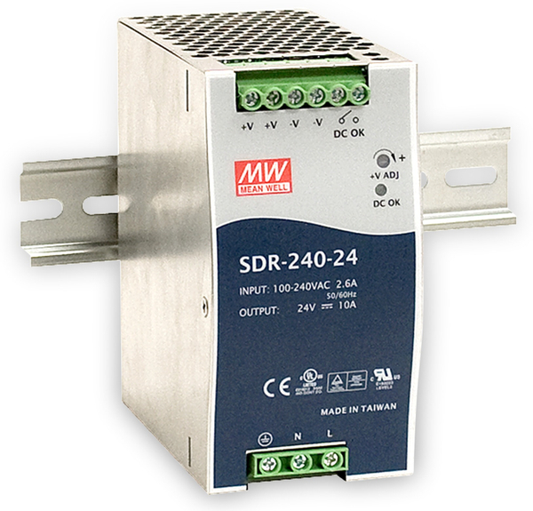 MEAN WELL Schaltnetzteil SDR-240-24, 24 V-/10 A