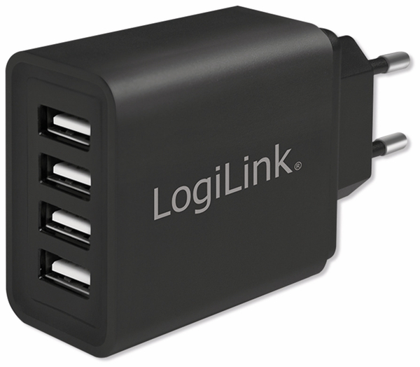LOGILINK USB-Lader PA0211, 4-fach, 4,8 A, schwarz