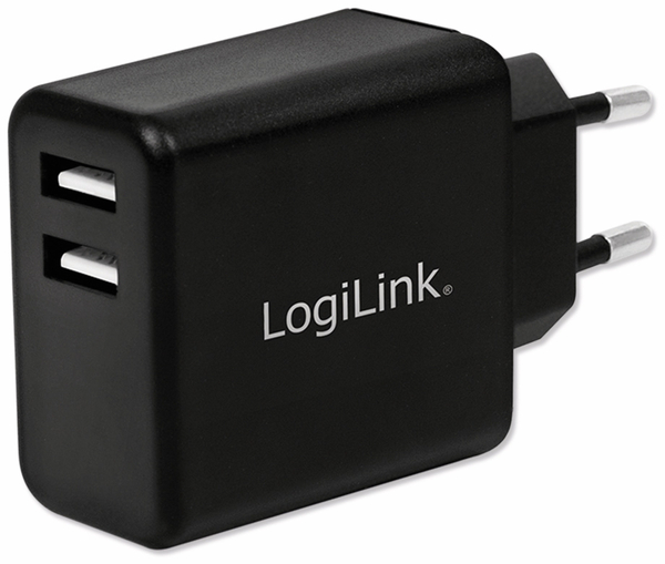 LOGILINK USB-Lader PA0210, 2-fach, 2,4 A, schwarz