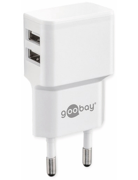 GOOBAY USB-Lader 44952, 2-fach, 2,4 A, 12 W, weiß