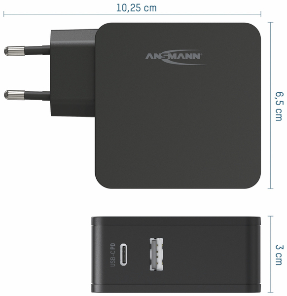 ANSMANN USB-Ladegerät 245PD, 45 W, 3 A, 1xUSB, 1xUSB-C (PD) - Produktbild 3