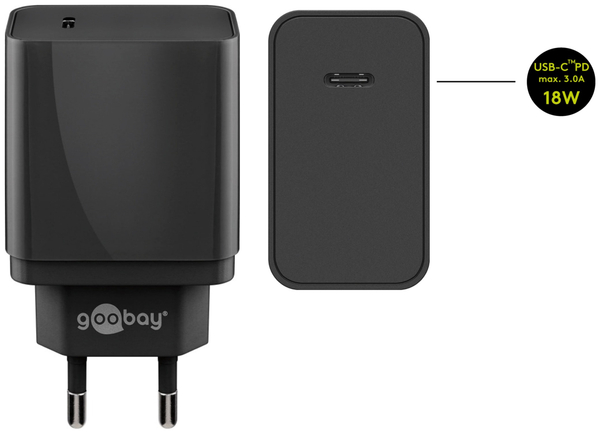 goobay USB-Lader 44958, 3 A, 18 W, schwarz - Produktbild 2