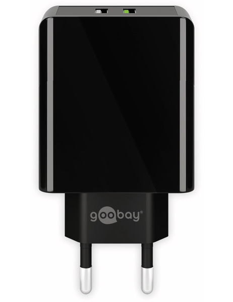 GOOBAY USB/QC-Lader 44956, 2-fach, 2+3 A, 28 W, schwarz