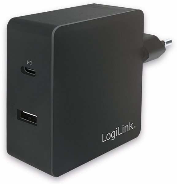 LOGILINK USB-Lader PA0213, 2-fach, 65 W, 1xUSB-A, 1xUSB-C, schwarz - Produktbild 2