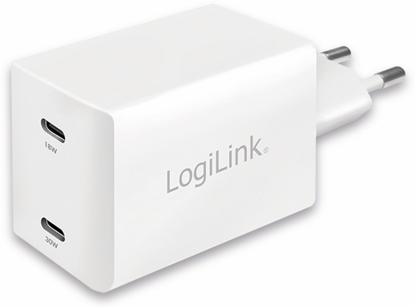 LOGILINK USB-Lader PA0231, 2-fach, 48 W, 2xUSB-C, GaN-Technologie, weiß - Produktbild 2