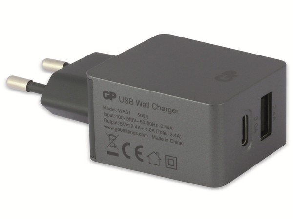 GP USB Ladegerät Batteries WA51, 5 V, 5400 mA, 2x USB - Produktbild 3