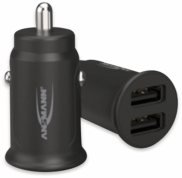 ANSMANN USB-Ladegerät KFZ CC212, 12 W, 5 V-, 2,4 A, 2-port, schwarz