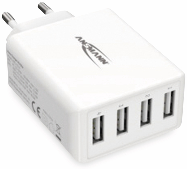 ANSMANN USB-Ladegerät HC430, 30 W, 5 V, 3 A, 4-Port, weiß - Produktbild 4