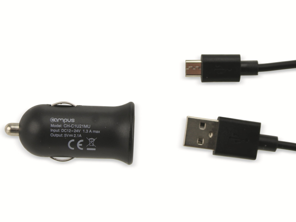 CAMPUS KFZ USB-Lader CH-C1U21MU, 5 V-/2,1 A - Produktbild 2