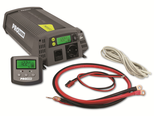 PROUSER Spannungswandler PRO USER PSI1000TX, DC/AC, 12V auf 230V, 1000W - Produktbild 2