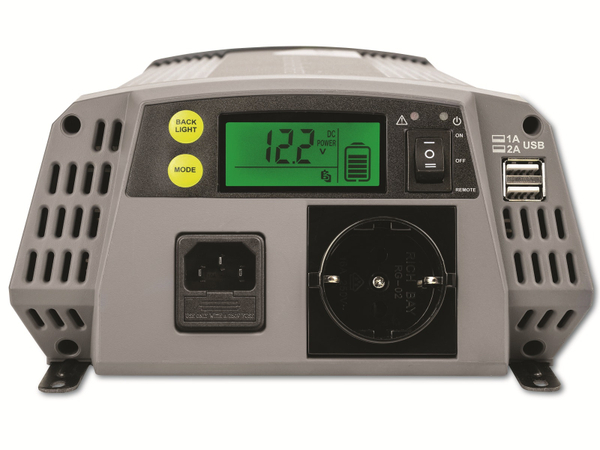 PROUSER Spannungswandler PRO USER PSI1000TX, DC/AC, 12V auf 230V, 1000W - Produktbild 3