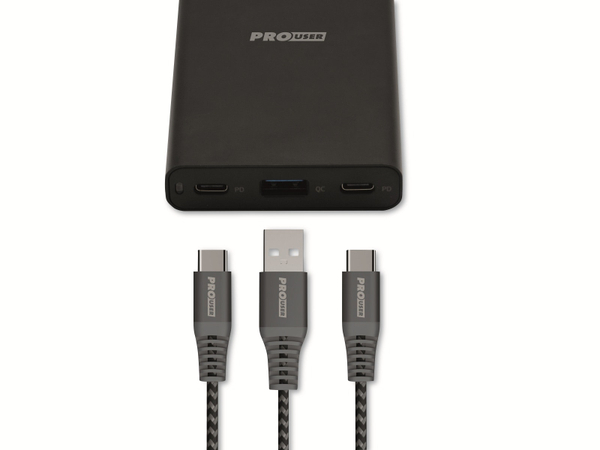PROUSER USB-Lader PRO USER 20187, 3-fach, 60W, 2x USB-C, 1x USB-A, schwarz - Produktbild 2