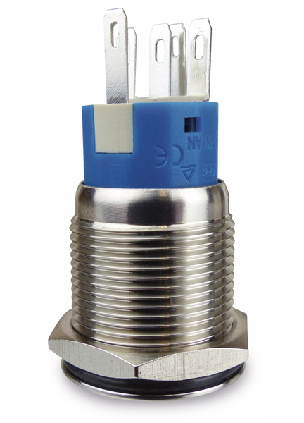 Drucktaster 1 Schließer, 1 Öffner, Metall mit Klingelsymbol und Beleuchtung - Produktbild 2