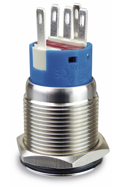 Drucktaster 1 Schließer, 1 Öffner, Metall mit Lichtsymbol und Beleuchtung - Produktbild 2