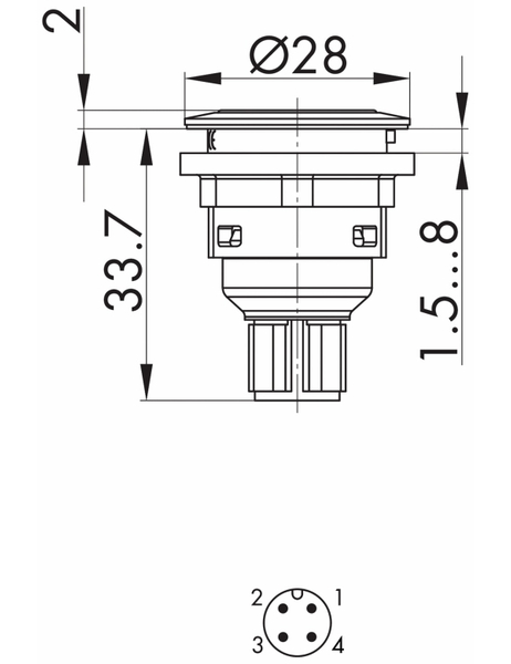 SCHLEGEL Drucktaster mit Ringbeleuchtung und M12-Anschluss 4-polig; STLRWI_C005 - Produktbild 4