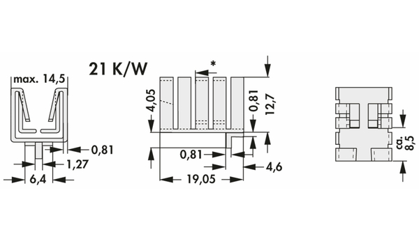 FISCHER ELEKTRONIK Kühlkörper, FK 237 SA220 H, Fingerkühlkörper, schwarz, Aluminium - Produktbild 2