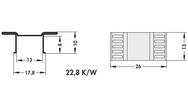 FISCHER ELEKTRONIK Kühlkörper, FK 244 13 D2 PAK, SMD Kühlkörper, blank, Aluminium - Produktbild 3