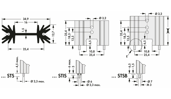 FISCHER ELEKTRONIK Kühlkörper, SK 104 25,4 STS, Leiterkartenkühlkörper , schwarz, Aluminium - Produktbild 2