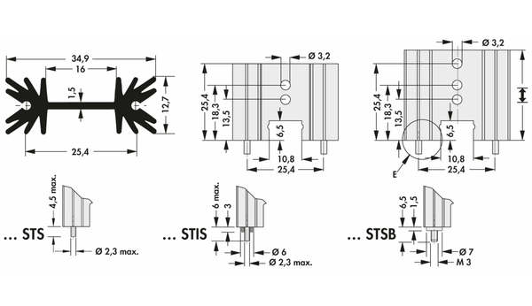 FISCHER ELEKTRONIK Kühlkörper, SK 104 38,1 STS, Leiterkartenkühlkörper , schwarz, Aluminium - Produktbild 2