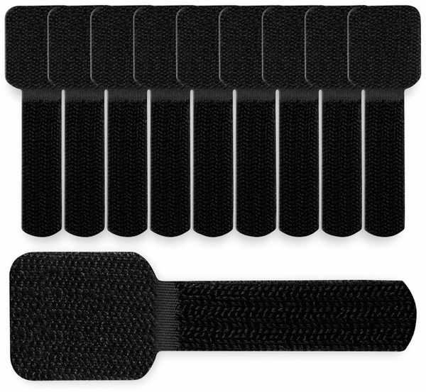 LABEL THE CABLE LTC Klett-Kabelbinder WALL STRAPS, schwarz, 10 Stück - Produktbild 3