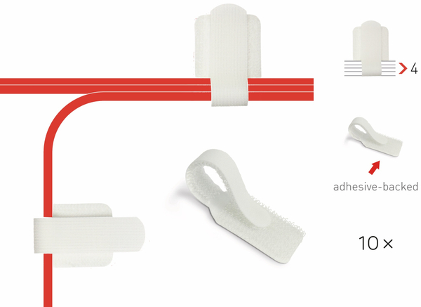 LABEL THE CABLE LTC Klett-Kabelbinder WALL STRAPS, weiß, 10 Stück - Produktbild 2