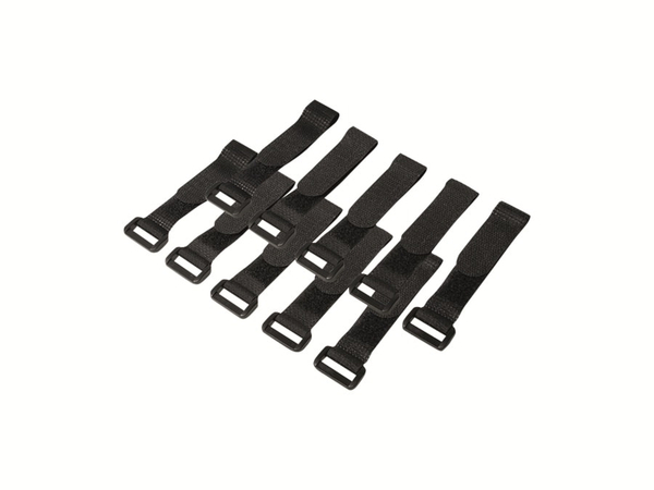 LOGILINK Klett-Kabelbinder KAB0056, 150x20 mm, schwarz, 10 Stück