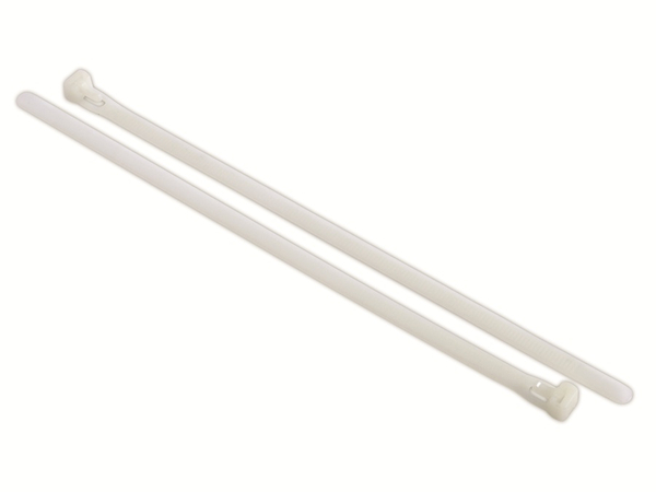 DAYTOOLS Kabelbinder, 250x7,5 mm, Lösbar, weiß, 100 Stück