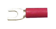 Gabel-Kabelschuhe, M3, rot, 10 Stück