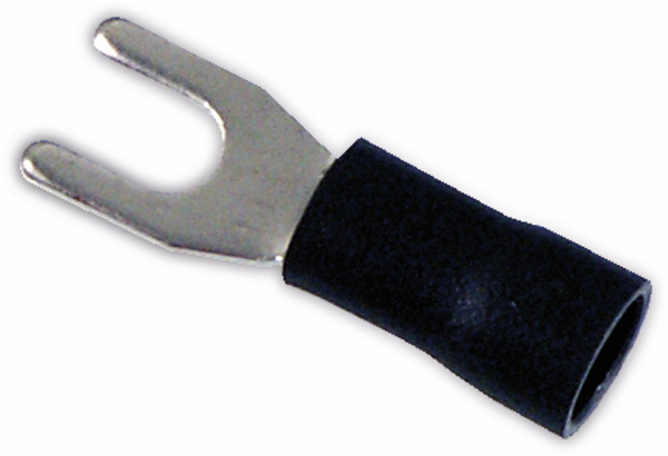 Gabel-Kabelschuhe, M4, schwarz, 10 Stück