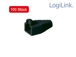 LogiLink Knickschutzhülle für RJ45-Stecker, schwarz, 100 Stück